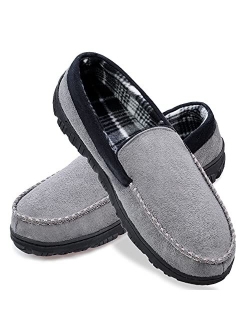 shoeslocker Mens Slippers Microsuede Moccasin Memory Foam House Shoes