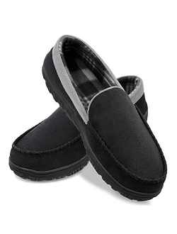 shoeslocker Mens Slippers Microsuede Moccasin Memory Foam House Shoes