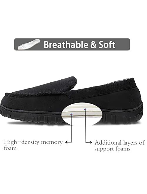 shoeslocker Mens Slippers Microsuede Moccasin Memory Foam House Shoes