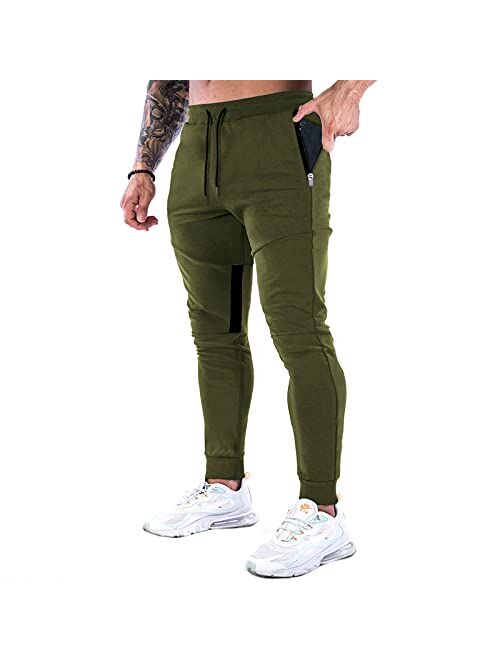 GANSANRO Mens Joggers Sweatpants Slim Fit Mens Athletic Jogger Pants, Sweatpants for Men with Zipper Pockets