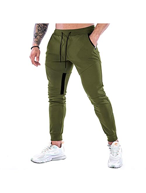 GANSANRO Mens Joggers Sweatpants Slim Fit Mens Athletic Jogger Pants, Sweatpants for Men with Zipper Pockets