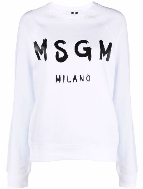 MSGM logo-print crew neck sweatshirt