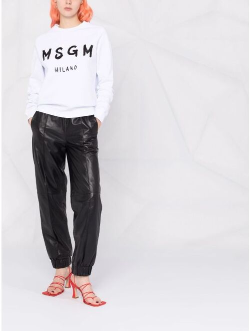 MSGM logo-print crew neck sweatshirt