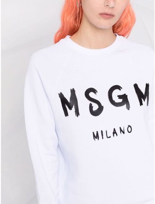 MSGM logo-print crew neck sweatshirt