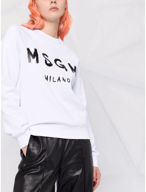 MSGM logo-print crew neck sweatshirt