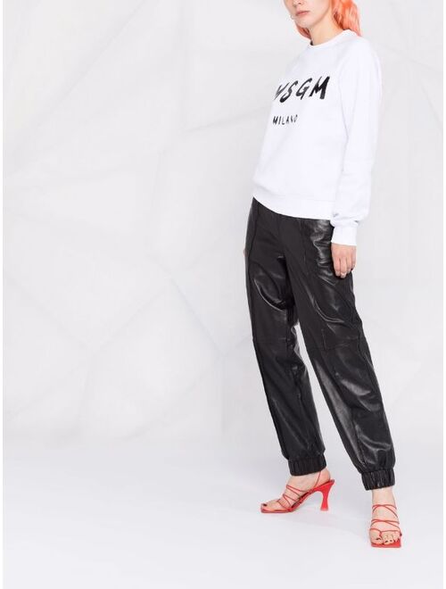 MSGM logo-print crew neck sweatshirt