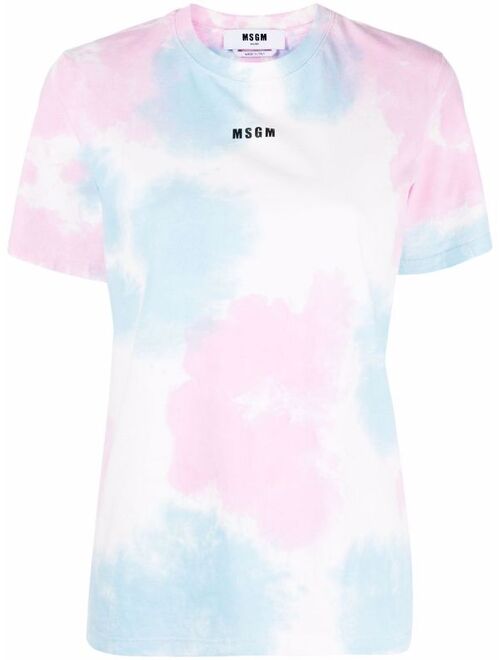 MSGM chest-logo tie-dye T-shirt