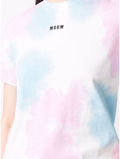 MSGM chest-logo tie-dye T-shirt