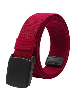 Men's Elastic Stretch Belts for Men with No Metal Plastic Buckle for Work Sports