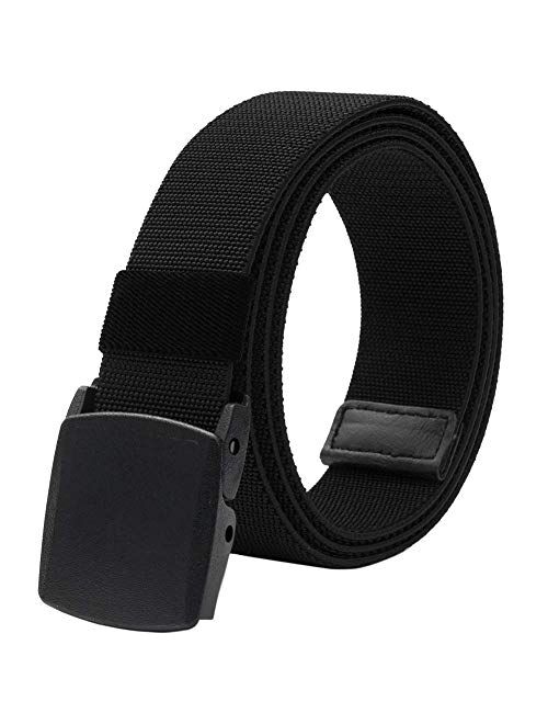 Men's Elastic Stretch Belts for Men with No Metal Plastic Buckle for Work Sports