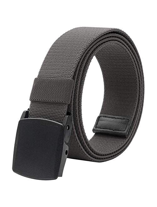 Men's Elastic Stretch Belts for Men with No Metal Plastic Buckle for Work Sports