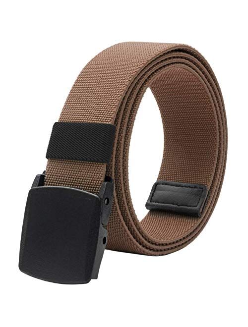 Men's Elastic Stretch Belts for Men with No Metal Plastic Buckle for Work Sports