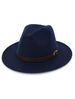 Lisianthus Men & Women Fedora Hat - Belt Buckle Wide Brim Panama Hat