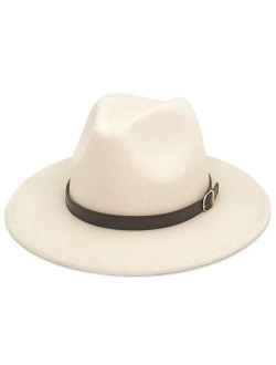 Lisianthus Men & Women Fedora Hat - Belt Buckle Wide Brim Panama Hat