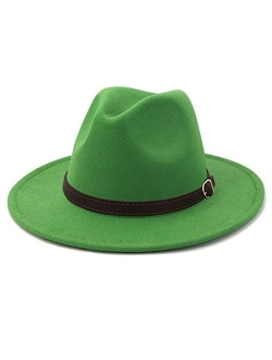 Lisianthus Men & Women Fedora Hat - Belt Buckle Wide Brim Panama Hat