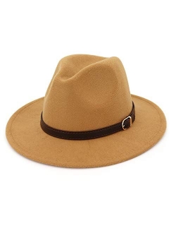 Lisianthus Men & Women Fedora Hat - Belt Buckle Wide Brim Panama Hat