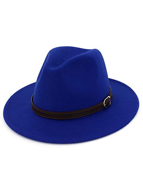 Lisianthus Men & Women Fedora Hat - Belt Buckle Wide Brim Panama Hat