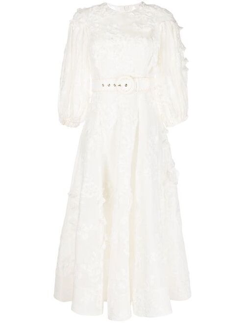 ZIMMERMANN Postcard appliqué midi dress