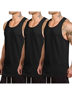 Men's 3 Pack Quick Dry Workout Tank Top Gym Muscle Tee Fitness Bodybuilding Sleeveless T Shirt