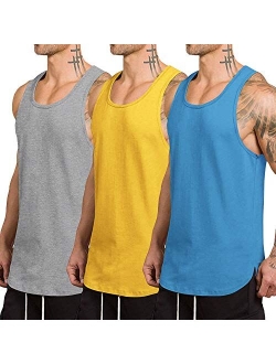 Men's 3 Pack Quick Dry Workout Tank Top Gym Muscle Tee Fitness Bodybuilding Sleeveless T Shirt