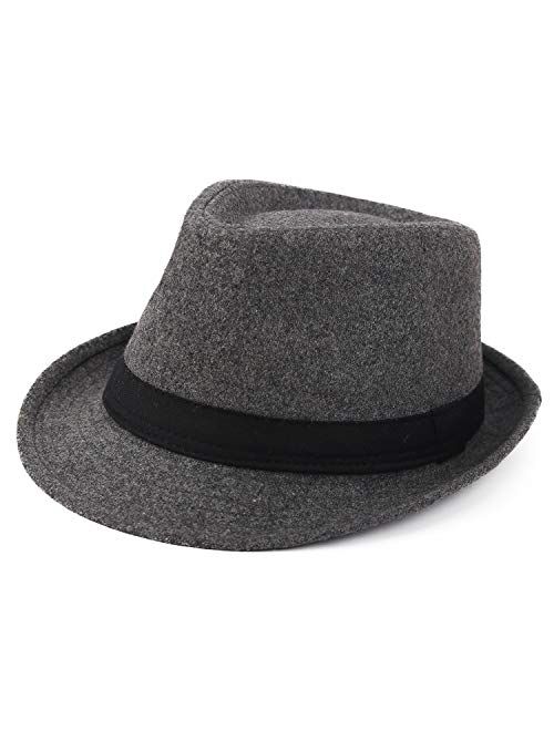 Melesh Unisex Classic Trilby Fedora Hat