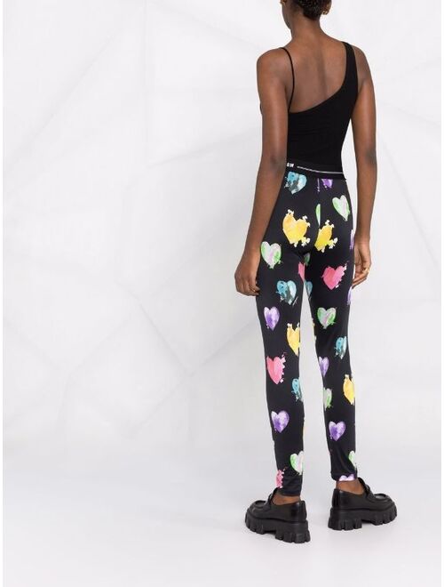 MSGM heart-print leggings