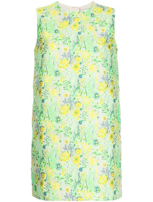 MSGM floral-jacquard sleeveless mini dress