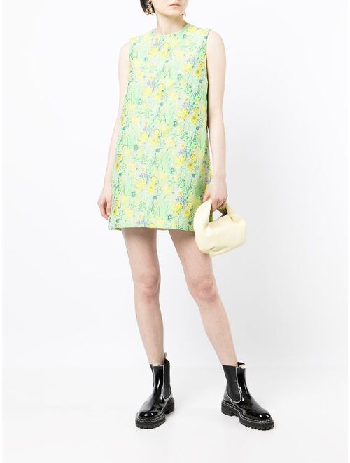 MSGM floral-jacquard sleeveless mini dress