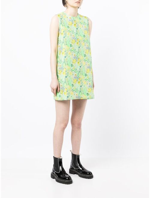 MSGM floral-jacquard sleeveless mini dress