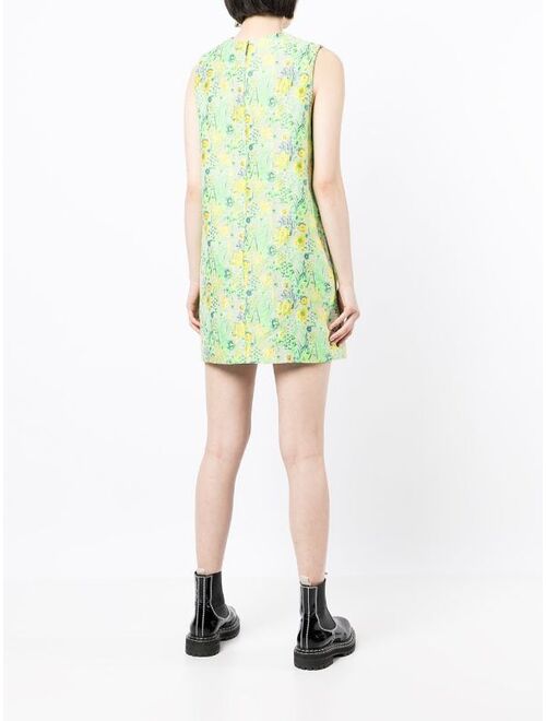 MSGM floral-jacquard sleeveless mini dress