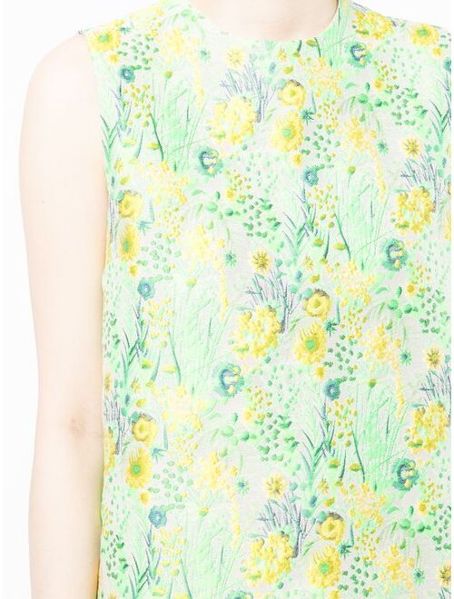 MSGM floral-jacquard sleeveless mini dress