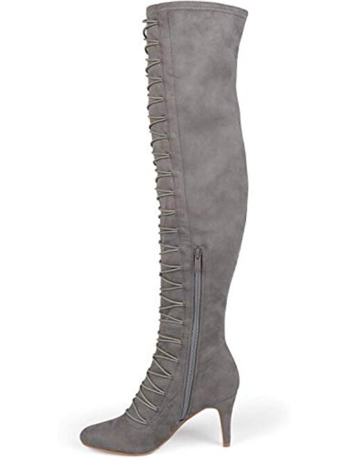 Brinley Co. Womens Regular and Wide Calf Vintage Almond Toe Over-The-Knee Boots