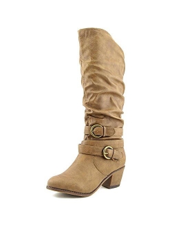 Womens Slouch Buckle High Heel Boots