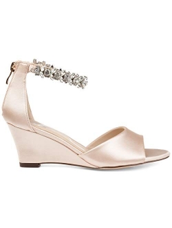 Womens Jeweled Open-Toe Wedge