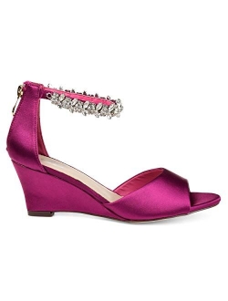 Womens Jeweled Open-Toe Wedge