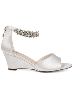 Womens Jeweled Open-Toe Wedge