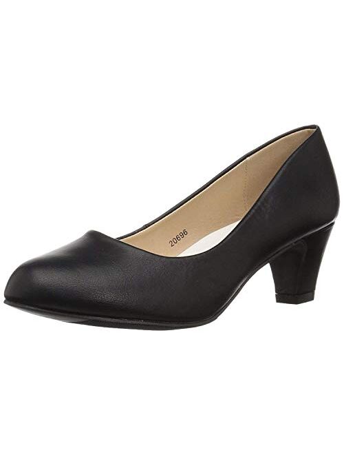 Brinley Co. Womens Round Toe Comfort Fit Classic Pump