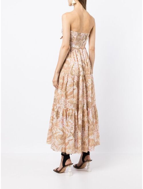 ZIMMERMANN floral cut-out strapless dress