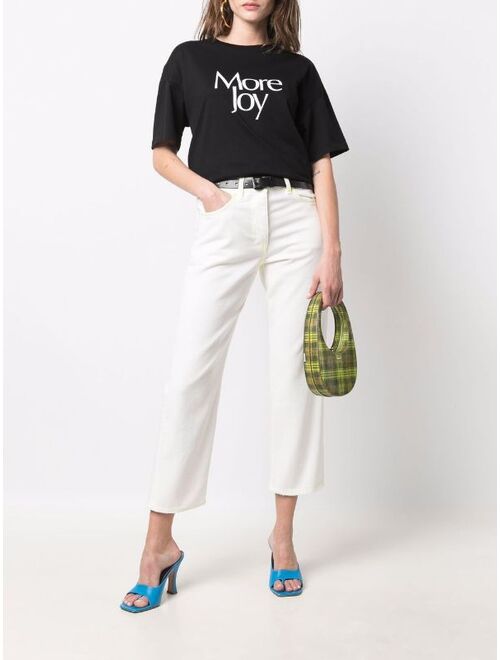 MSGM contrast-stitch cropped jeans