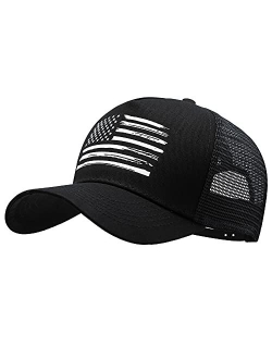 VIONLAN Baseball Cap American Flag Trucker Hat for Men Women 3D Embossed Logo Adjustable Outdoor Mesh Snapback Hat