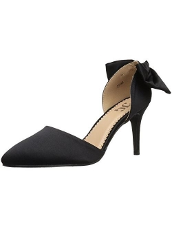 Womens Satin D'Orsay Pointed Toe Bow Pump