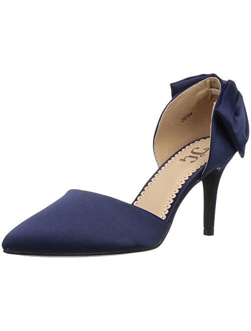 Brinley Co. Womens Satin D'Orsay Pointed Toe Bow Pump