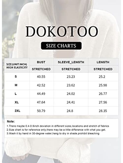 Dokotoo Sexy Lace Deep V Neck Sweaters for Women Lantern Long Sleeve Hand Knitted Pullover Casual Sweater