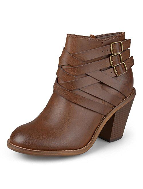 Brinley Co. Womens Multi Strap Ankle Boot