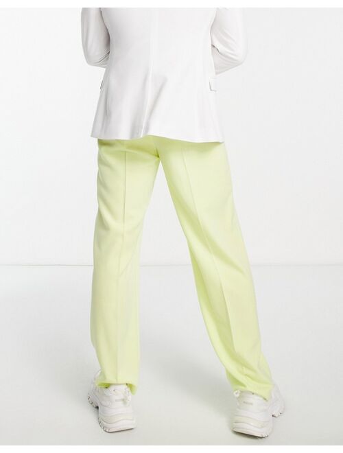 ASOS DESIGN wide smart pants in citrus yellow