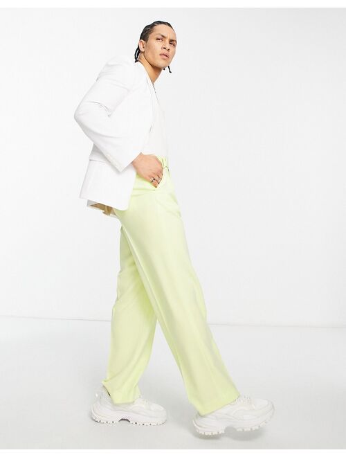 ASOS DESIGN wide smart pants in citrus yellow