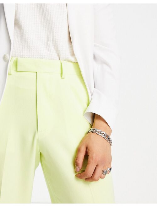 ASOS DESIGN wide smart pants in citrus yellow