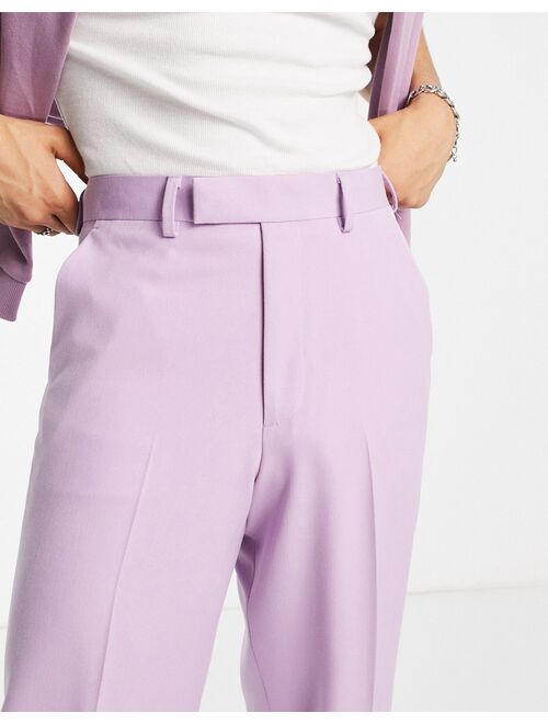 ASOS DESIGN wide smart pants in bright lilac