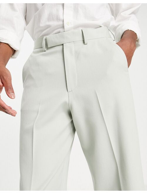 ASOS DESIGN wide smart pants in dusky green