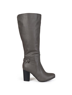 Womens Regular and Wide-Calf High-Heeled Buckle Detail Boot